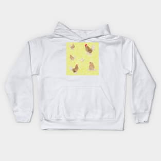 Golden Neck Belgian D'Uccle Pattern Yellow Kids Hoodie